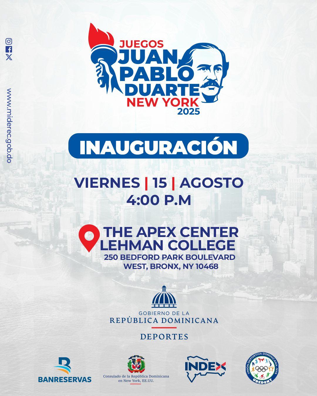 Inauguración Juegos Juan Pablo Duarte