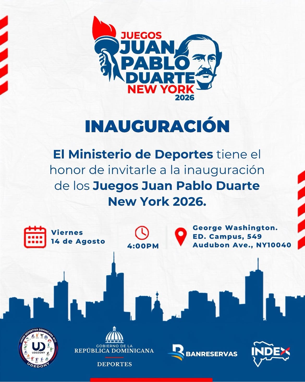 Inauguración Juegos Juan Pablo Duarte New York 2026